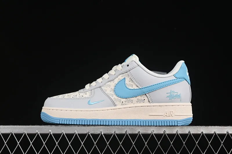 All categories Nk Air Force 1 Air Force series Nk Air Force 1 Low Air Force low-top Nike Air Force 1'07 Low Stussy co-branded fluorescent blue print Air Force 1 low-top casual sneakers JJ2508-717